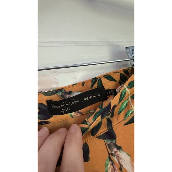 House of Harlow 1960 Revolve Floral Tie Wrap Robin Skirt in Mandarin Extra Small - Picture 2 of 11